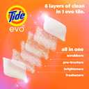 Tide evo Spring Blast Scent Laundry Detergent Fiber Tiles Works on 100% of Common Stains Safe for All Machines and Water Conditions Concentrated HE Compatible Clean and Instant Dissolve, 42 Count