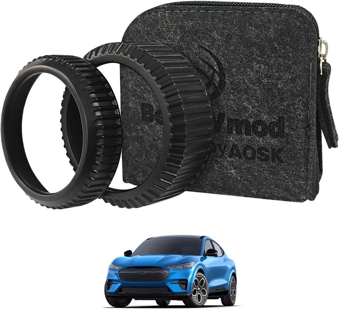 AOSKonology Volume Control Knob MetalCover Compatible with Mach E Mach-E 2021 2022 2023 2024 Accessories Volume/Gear Shift Switch Knob Metal Cover Zinc Alloy SNAP in Design (Volume+Gear, Black)