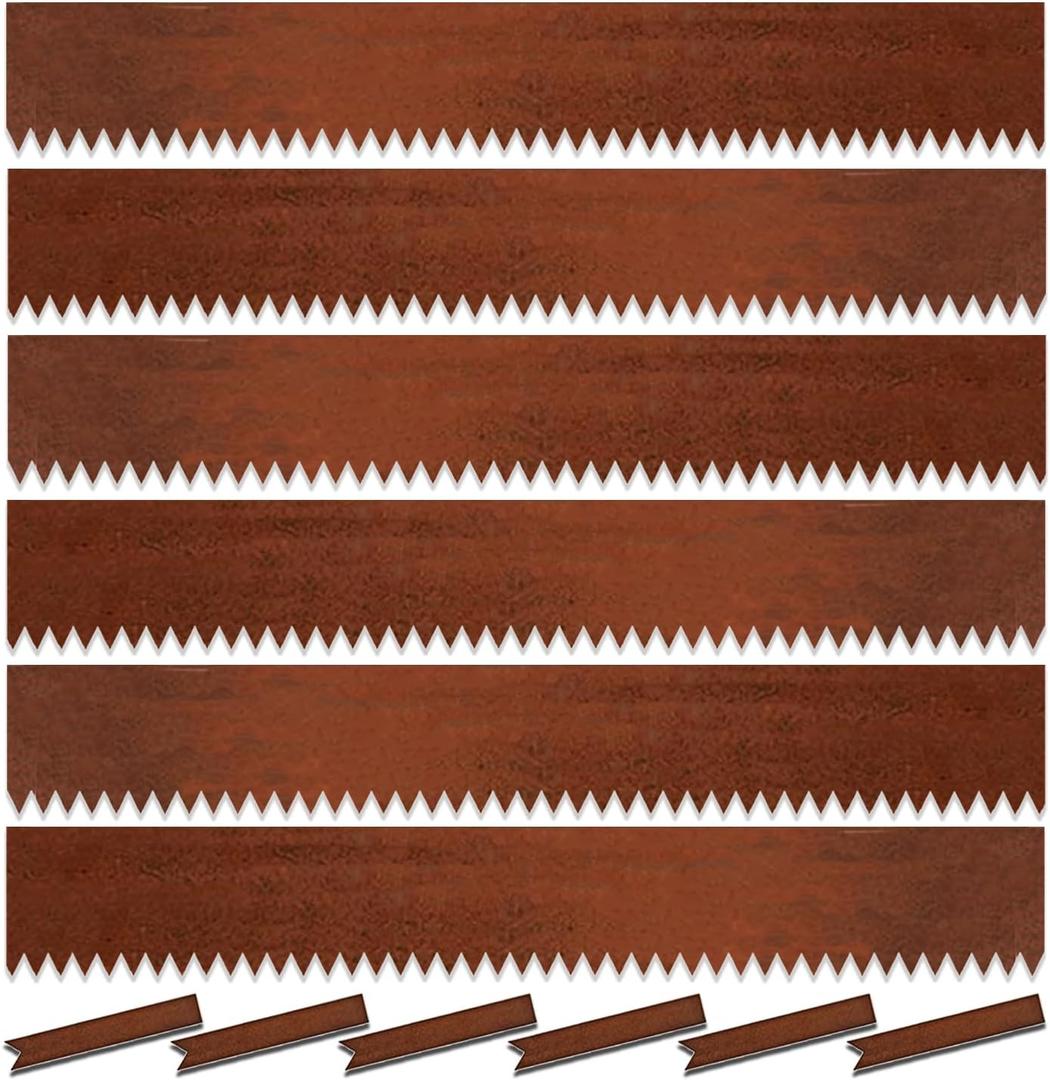 6 Pack Steel Lawn Edging, Pre-Rusted Cor-Ten Steel Landscape Edging, 40 inch Strips, 8 inch Depth, 20FT Total Metal Divider for Lawn, Garden, Flowerbed(8'' x 40''(Pre-Rusted))