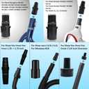 Replacement Vacuum Attachments & Brushes plus Universal Adapter Kit Compatible with Shop Vacs 2-1/4'' 1-7/8'' 1-3/8'' 1-1/4 Inch- Flexible Vacuum Crevice Attachment Tool for Shop Vac Accessories