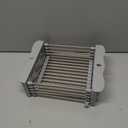 Adjustable Dish Drying Rack with Stainless Steel Drain Basket Over-The-Sink - Portable & Telescopic Space-Saving Solution for Fruit Vegetable