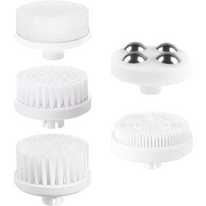 Face Scrubber | Facial Cleansing Brush Exfoliator Skin Care Beauty Products Powered Electric Wash Exfoliating Skincare Women Spin Cleanser Tools Cleaning Scrub Washer Self Care (Extra Heads 5)