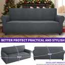 ZNSAYOTX Super Stretch Couch Cover (72"-92") Universal Sofa Covers with Elastic Bottom, Dog Cat Pets Friendly Washable Furniture Protector Fitted Sofa Slipcovers Stay in Place (Dark Grey, Sofa)