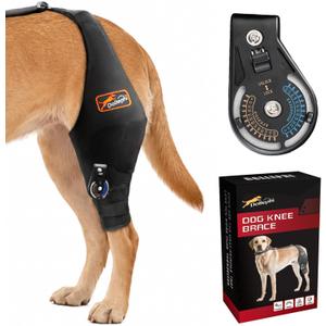 Dog Knee Brace for Torn ACL/CCL, Adjustable Hind Leg Support for Arthritis, Luxating Patella & Post-Surgery Recovery（Left Leg,L)