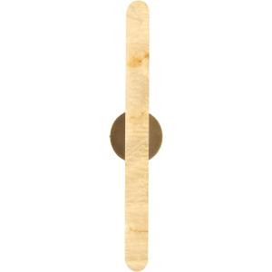 Natural Alabaster Brass Wall Sconce, Modern Bronze Marble Sconce, 24 Inches Height X 5 Inches Width X 3 Inches Depth