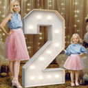 4FT Marquee Light Up Numbers 2,Party Decoration Large Marquee Light Up Letters with Weighted Water Bag,Precut Foam Board Set Can Be Used for Birthdays,Weddings,Baby Anniversaries