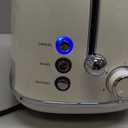 Roter Mond 2 Slice Toaster Retro Stainless Steel with Bagel, Cancel, and Defrost Functions, 6 Bread Shade Settings, Extra Wide Slots and Removable Crumb Tray, Cream