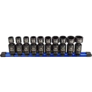 Astro Pneumatic Tool 78344 Metric 3/8" Drive Nano Pinless Universal Impact Sockets (10Piece)