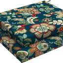 LVTXIII Outdoor Seat Cushions Set of 2 Square Corner Chair Cushions with Ties, Patio Chair Pads for Home Office and Patio Garden Furniture Decoration 18.5"x16"x2", Peacock Blue