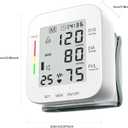 MMIZOO Wrist Blood Pressure Monitor Large LCD Display BP Machine Adjustable Cuff 5.31-7.68 inch Automatic 99x2 Sets Memory with Carrying Case for Home Use (White)