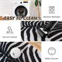 Zebra Rug Area Rugs for Living Room, 4x6 Animal Print Rug Machine Washable for Bedroom Dining Room Western Home Decor Non-Slip Low Pile Indoor Floor Carpet