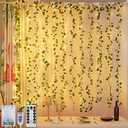 Mercury Opvande Lightd Fake Ivy Vines Curtain String Light Timer Green Hanging Fake Plant for Bedroom Wall Hanging Garden Home Room Jungle Party Indoor Outdoor 3.5ft.x 5ft