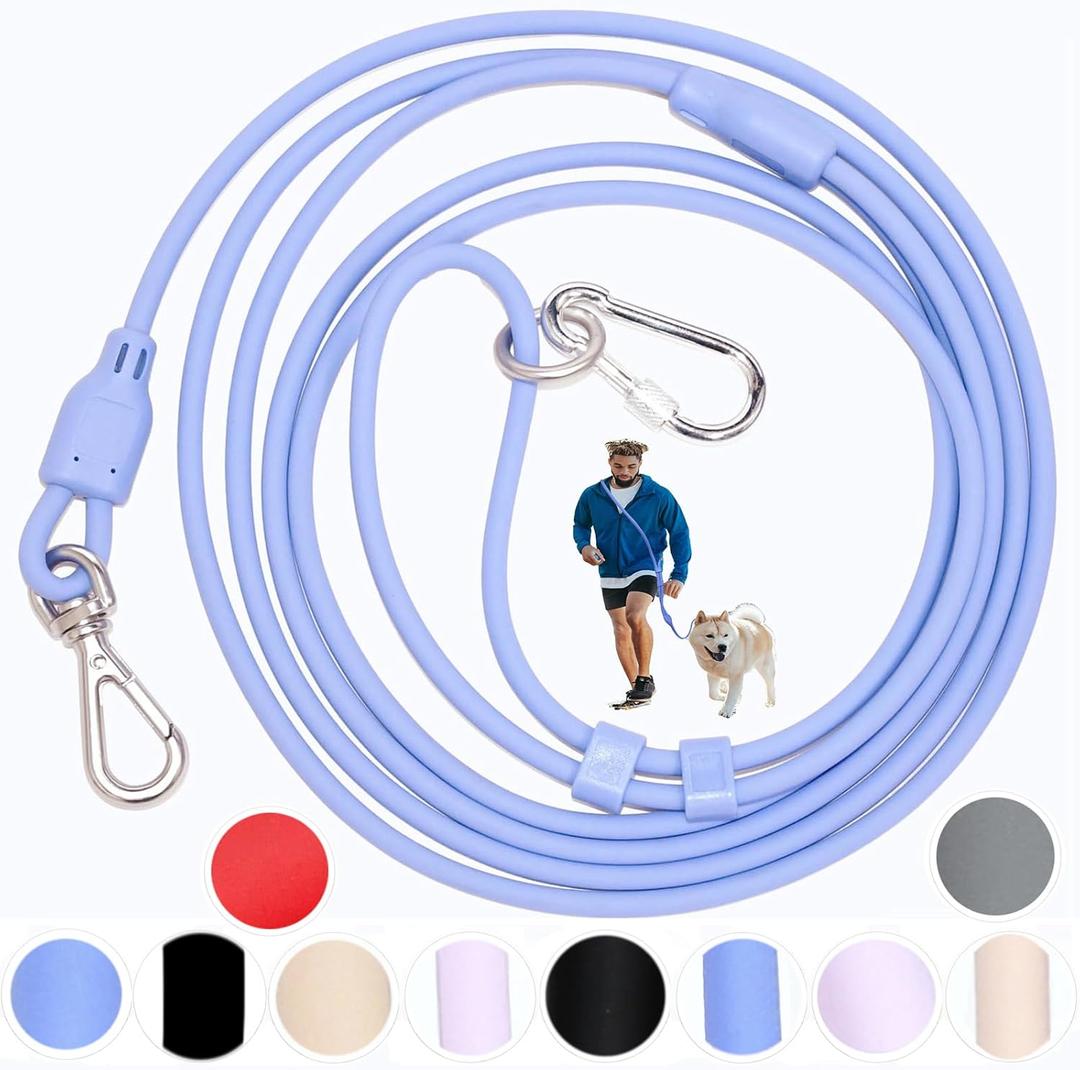 Hands Free Dog Leash Crossbody & Waist Leash for Dog Walking, 9-in-1 Waterproof Adjustable Puppy Collar and Pet Set No Pull Dog Harness for Small 6-20lb, Blue