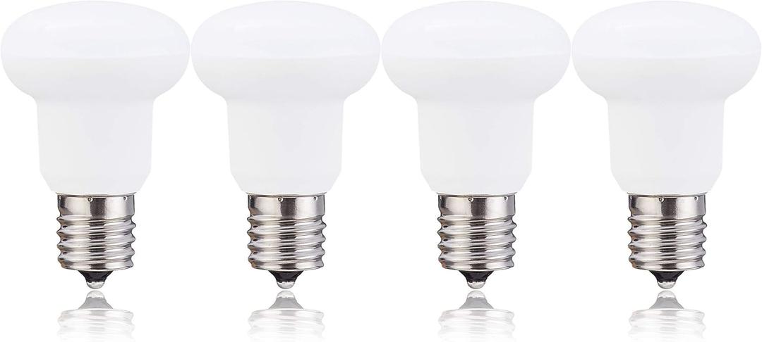 (PACK OF 4)BR14 R14 E17 LED Bulb, 3W (30W equivalent), 3000K (Warm White), CRI 85+, Wide Flood Light Bulb for Ceiling fan, 120 Beam Angle, Not-Dimmable
