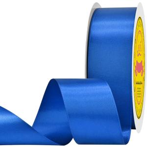 Double Face Satin Ribbon 1-1/2 inch X 50 Yards Polyester Royal Blue Ribbon for Gift Wrapping Very Suitable for Weddings Party Hair Bow Invitation Decorations