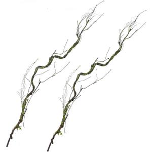 2Pcs 67in Artificial Trees Branches for Decoration Fake Cherry Blossom Trunk Willow Vines Garland Limb Twigs Moss Plants Wall Hanging Photo Home Garden X'Mas Christmas Thanksgiving Decor