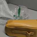 EACHY Travel Makeup Bag, Large Capacity Cosmetic Bag for Women, Waterproof PU Leather, Flat Open Portable Toiletry Bag for Skincare, Brushes & Travel Essentials (Medium, AM-Yellow)