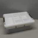 17 QT Plastic Storage Box with Removable Tray Craft Organizers and Storage Clear Container for Organizing Bead, Tool, Sewing, Playdoh (White, 1Pack-17QT)