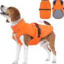 IECOii Dog Coats for Winter Reflective Pet Fleece Vests Windproof Snow Vest Jacket with Buckle Adjustable Pet Coat for Outdoor Hunting, Walking, Waterproof Snow Jackets for Pitbull, Pink, Size XL (X-Large (Chest:24.02 - 29.53in), Orange)