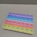 EZY DOSE Monthly (28-Day) Pill Case, Daily Medicine Planner, Vitamin Organizer, Supplement Container, One Month, Large Contoured Compartments, Convenient and Easy to Use, Colored Lids, BPA Free (Yellow/Pink/Blue/Purple)