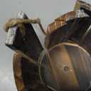 MY MIRONEY 20 OZ Plant Pots, Vintage Wooden Barrel Planter - Solid Rustic Garden Flower Pot with Metal Handles & Frame for Indoor Planter, Office Home Decor, Garden Home Plants, 5.12" x 3.82"