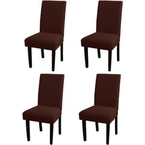 YEESSION Stretch Dining Chair Covers Removable Washable Seat Parson Chair Protector Slipcover for Dining Room,Party,Banquet,Hotel,Ceremony Set of 4 (Coffee)