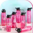 Inbagi 7 Pcs Cheerleader Gifts Bulk Cheer Water Bottle Cheerleader Water Bottle 24 oz Rose Red Plastic Sports Cups Appreciation Gift for Team Staff Women Daughter Student, 7 Styles