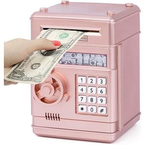 Refasy Piggy Bank Cash Coin Can ATM Bank Electronic Coin Money Bank for Kids Age 3-12, Money Savings Box Mini ATM Coin Bank Toys Gifts for 3 4 5 6 7 8 9 10 11 12 Year Old Boys Girls
