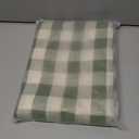 JIALE Spring Gingham Tablecloth Rectangle Cotton Linen Fabric Checkered Table Cloth with Tassel Washable Wrinkle Free Buffalo Plaid Table Cover for Outdoor Party Picnic Kitchen Dining, Green, 55x75