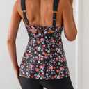 B2prity Tankini Swimsuits for Women Tummy Control Two Piece Modest Bathing Suits Floral Skirt Top with Boyshorts (M)