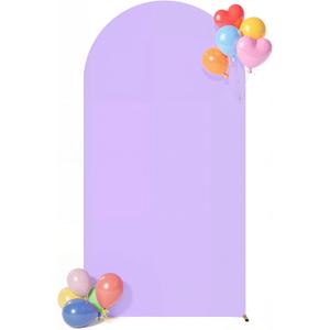 Purple Arch Backdrop Cover 6FT Birthday Party Arch Covers Stretchy Balloon Wedding Lavender Lilac Arch Cover Spandex Banquet Graduation Bridal Baby Shower Backdrop Photo Backgrounds