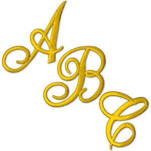 Gold Monogram Letter Patches (26 Pieces) | Embroidered Iron On Letters Cursive Appliques, Kit Includes All 26 Yellow Gold Cursive Letters for Fabric, Clothing, Stockings, and More! (Large)