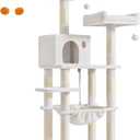 Feandrea Cat Tree, 56.3-Inch Cat Tower for Indoor Cats, Multi-Level Cat Condo with 11 Scratching Posts, 2 Perches, Cave, Hammock, Cream White UPCT015W02