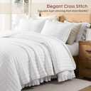 WDCOZY White Cloud Quilt Set Twin Size, Lightweight Soft Cross Stitch Bedspread, Farmhouse Rustic Country Coverlet, Spring Summer Thin Comforter, 2 Pieces, 2 Pillow Shams, 90x90 inches