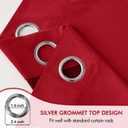 EMEMA Red Velvet Blackout Curtains 2 Panels W52xL90 Inch Grommet