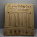 Cumbor 29.7-46" Baby Gate for Stairs, Gifts for Mom-Auto Close Dog Gate for The House, Easy Install Pressure Mounted Pet Gates for Doorways, Easy Walk Thru Wide Safety Gate for Dog, Gray