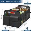 Femuar Car Trunk Organizer with Large Capacity Waterproof Car Accessories for Women & Men, Collapsible Trunk Organizer for Suv/Jeep/Sedan (Black, Standard)