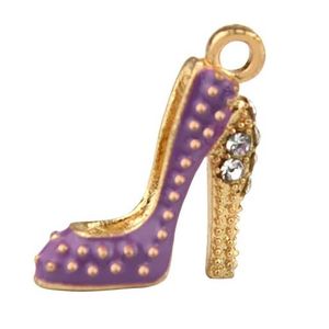 Bskifnn 10 pcs High Heels Charms for Jewelry Making DIY Craft Supplies for Necklace Bracelet Making Earring and More Black, White, Pink, Purple