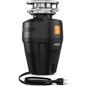 Moen Black EX Series Host Series 3/4 Horsepower Improved Installation Garbage Disposal, EX75C