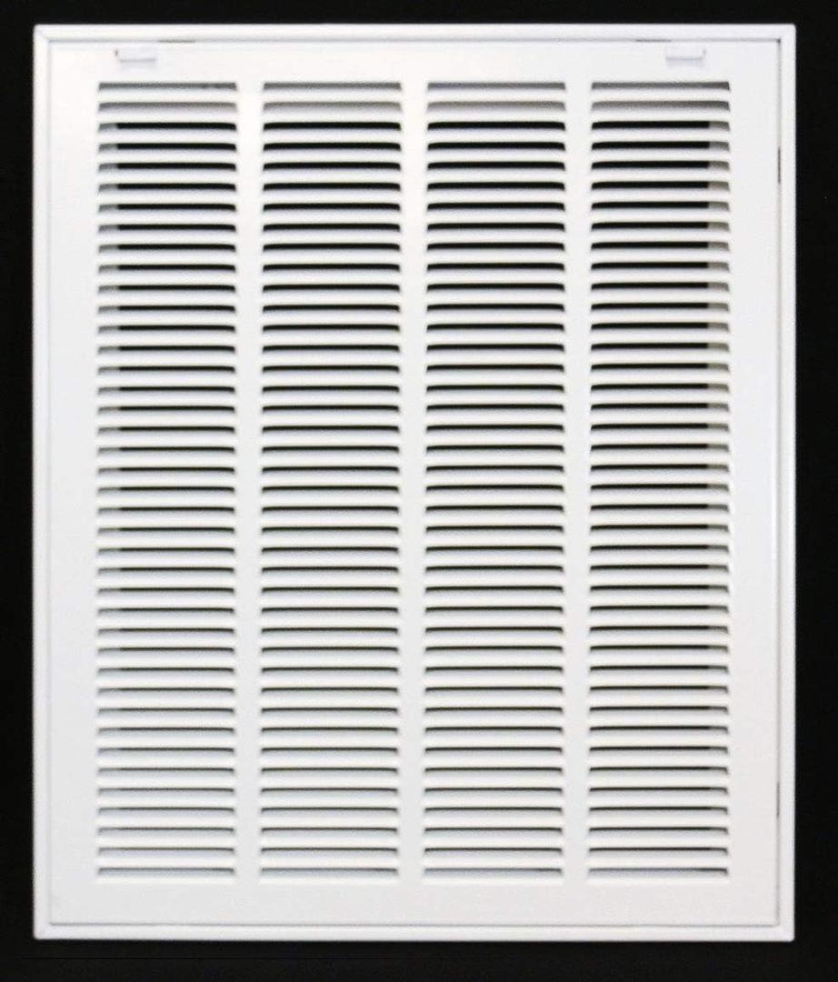 HVAC Premium 16" X 22" Steel Return Air Filter Grille for 1" Filter - Removable Face/Door - HVAC DUCT COVER - Flat Stamped Face - White [Outer Dimensions: 18 5/8"w X 24 5/8"h]