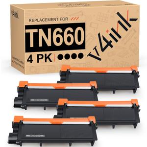 v4ink TN660 Toner Compatible Replacement for Brother TN660 TN630 TN-630 TN-660 Toner Cartridge Black for Brother Printer hl-l2300d hl-l2320d hl-l2380dw dcp-l2540dw mfcl2700dw mfc-l2700dw mfc-l2740dw