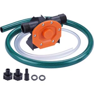 TOPWAY Self Priming Water Drill Pump Attachment with Suction and Discharge Hose, Mini Hand Power Drill Pump for Water, Oil Transfer