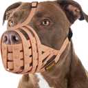 Mayerzon Pitbull Muzzle for Large Medium Sized Dogs to Prevent Biting Scavenging, Basket Muzzle for Rottweiler Staffordshire Terrier in Grooming Training, Allow to Pant Drink, Lightweight and Sturdy (M [Snout Cir: 9.75"-11"])