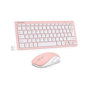 TECKNET Wireless Keyboard and Mouse Combo, Mini Cordless Computer Keyboard and Mouse Set 2.4GHz, Silent Adjustable 1600 DPI, Quiet Click, Lag-Free for Computer, Laptop, PC, Windows, Mac, Chrome OS