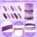 Wavwavw 100 Pcs Purple Ribbon Awareness Bracelets Bulk Rubber Silicone Wristband Domestic Violence Alzheimer's Awareness Pancreatic Cancer Lupus Supplies for Men Women Support Gifts