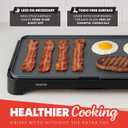 Gourmia 22 Inch XL Electric Griddle Pan - Nonstick Extra Large Flat Top Ceramic Surface, Countertop Cooker, Adjustable 200F400F, Pull-Out Drip Tray, Compact Handle-Free Design