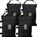 CROWN SHADES Sand Bags for Canopy Legs (150 LBS) Sandbags for Weight - Sandbags for Canopy Tent, Canopy Tent Weights, Pop Up Tent Weights - Canopy Weight Bags, Black (Unfilled)