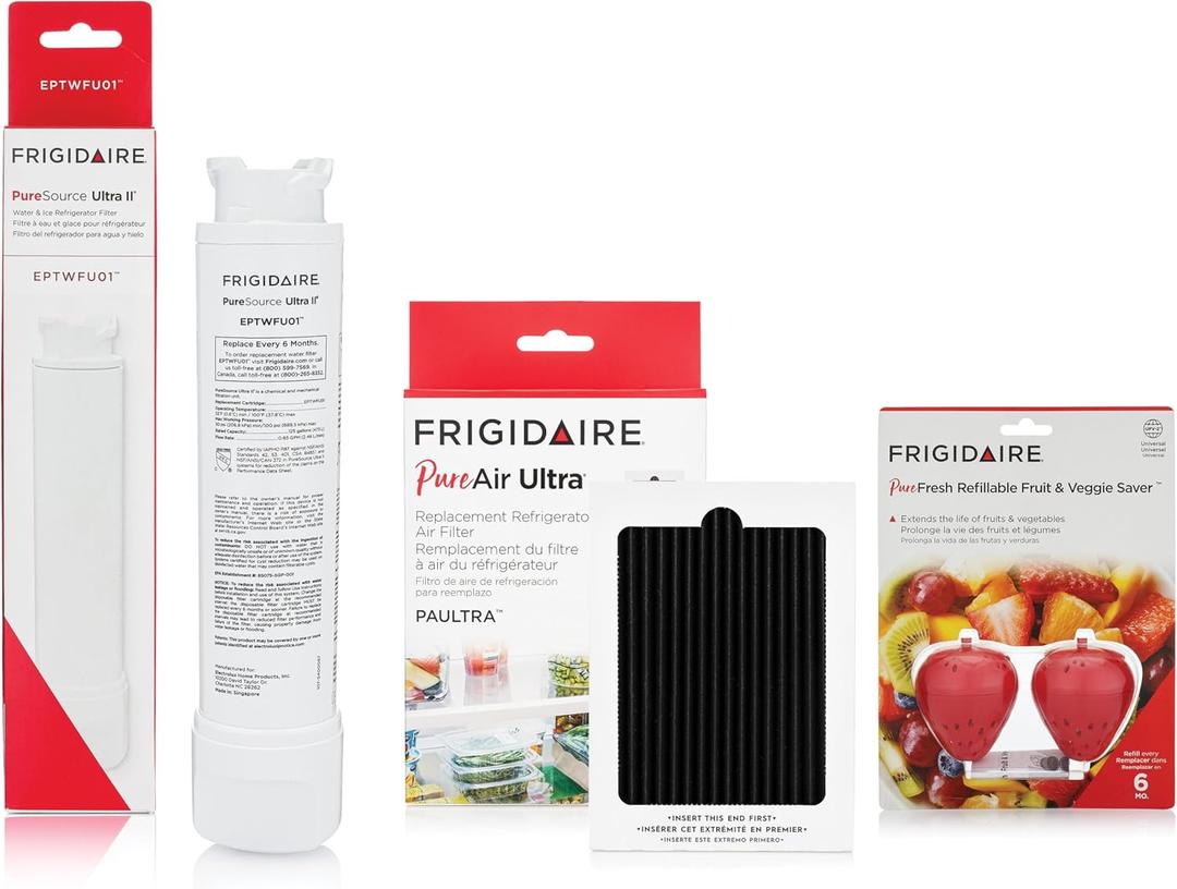Frigidaire PureSource Ultra (EPTWFU01) & PureAir Ultra (PAULTRA) & PureFresh (FRPFUFV2) Water & Air Filter Combo Kit