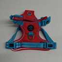 PHOEPET No Pull Dog Harness, Unique Colors Reflective Adjustable Dog Vest, with Soft Training Handle Metal Clips for Small Medium Large Dogs (Red Base & Teal Straps,L)