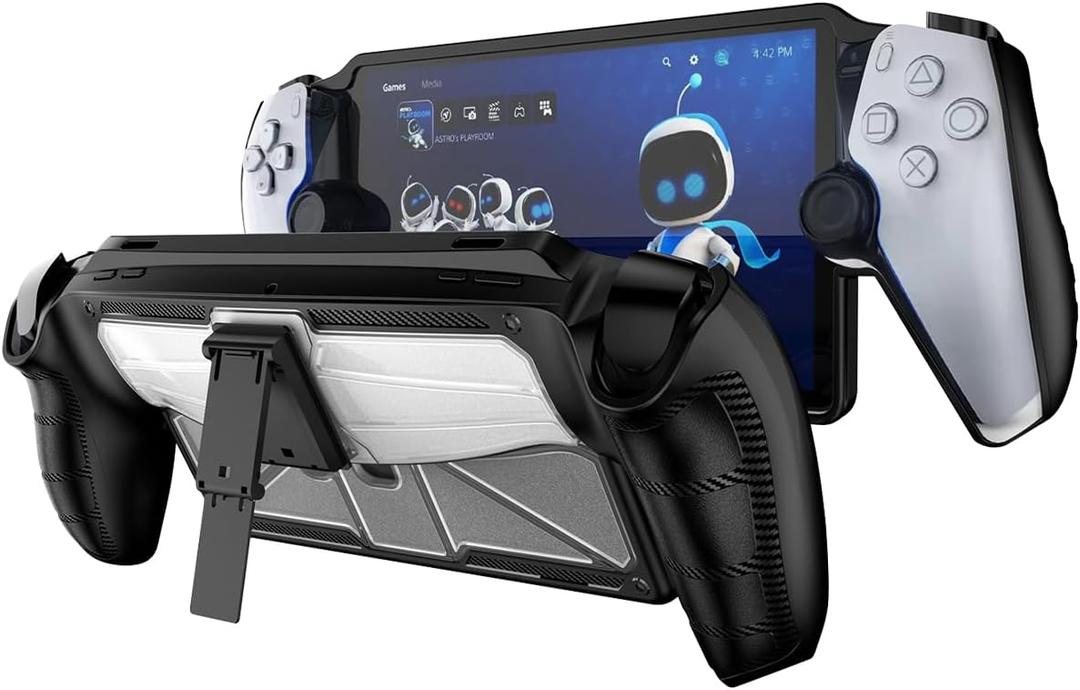 Miimall for PlayStation Portal Case with Stand, PS Portal Case, Military Grade Shock-Absorption Anti-Slip Slim Cover with Kickstand Case for PlayStation Portal Handheld Game Accessories Black